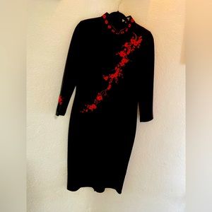 MISSLOOK vintage Chinese turtle neck dress